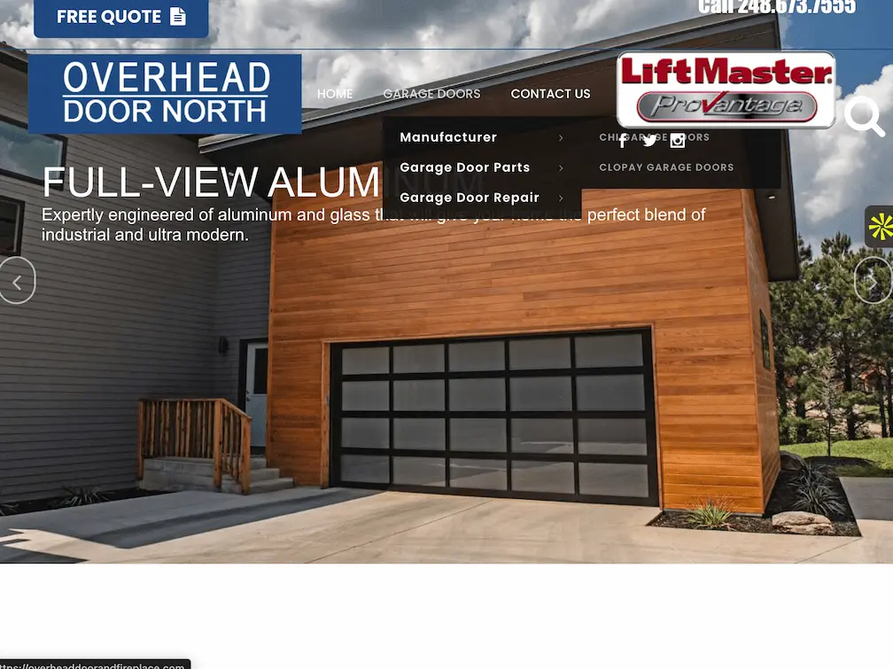 Overheaddoorandfireplace