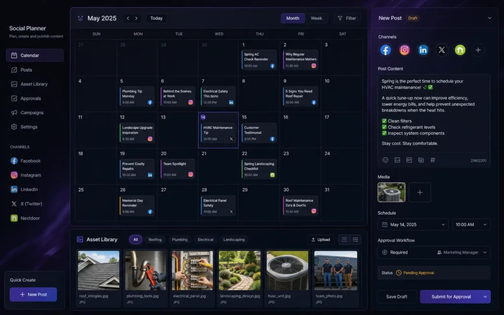 Webvana online calendar and technician booking dashboard